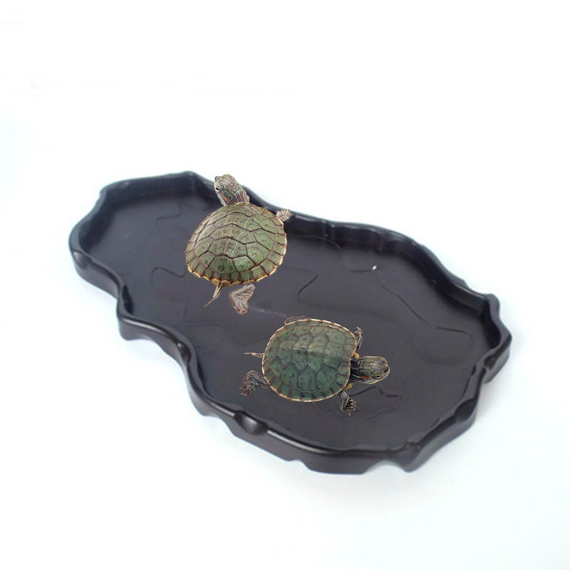 OMEM Luminous Reptile Food Bowl,Large Water Dish,Terrarium Bowls, Tortoise Bowl (Black) - Image 2